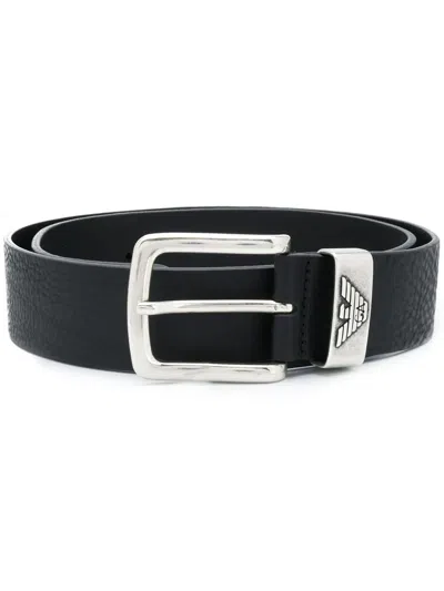 Emporio Armani Branded Buckle Belt In Black
