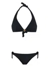 Emporio Armani Logo-plaque Bikini Set In Black