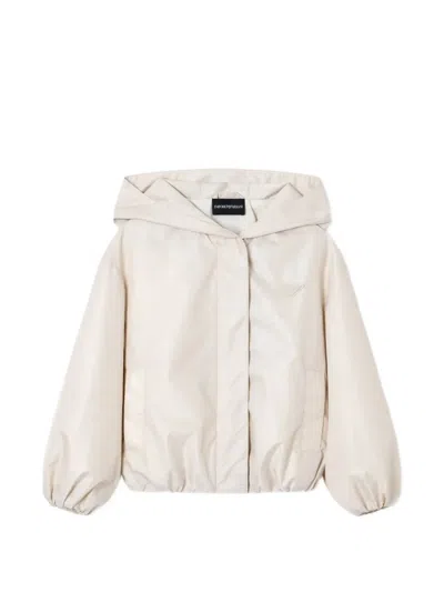 Emporio Armani Kids' Logo-plaque Bomber Jacket In Neutral