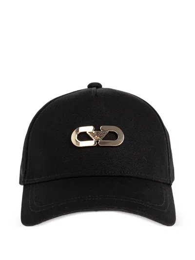 Emporio Armani Logo-plaque Cap In Black