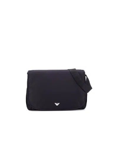 Emporio Armani Logo Plaque Changing Bag In Black
