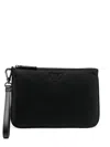 Emporio Armani Logo-plaque Clutch Bag In Black