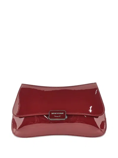 Emporio Armani Logo-plaque Clutch Bag In Red