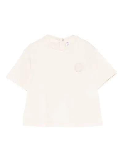 Emporio Armani Babies' Logo-plaque Cotton T-shirt In Brown