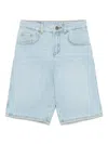 Emporio Armani Logo-plaque Denim Shorts In Blue