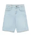Emporio Armani Logo-plaque Denim Shorts In Blue