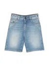 Emporio Armani Logo-plaque Denim Shorts In Blue