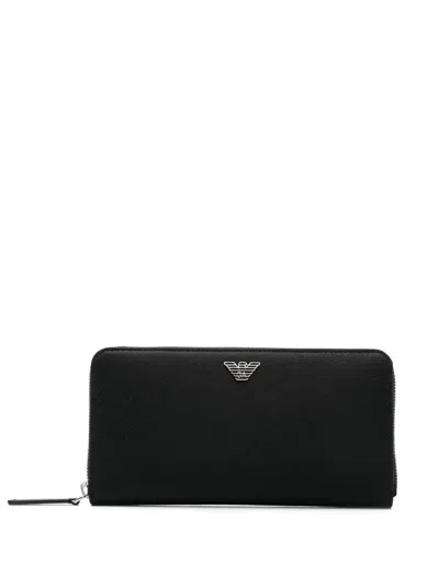 Emporio Armani Classic Continental Wallet In Black