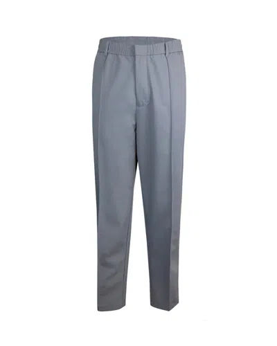 Emporio Armani Logo Plaque Elastic Waist Trousers In Grey