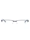 Emporio Armani Logo-plaque Half-rim Glasses In Blue