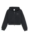 Emporio Armani Cotton Zipped Hoodie In Black