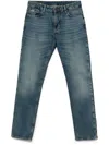 Emporio Armani Logo-plaque Jeans In Blue