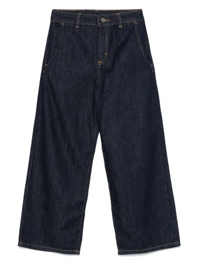 Emporio Armani Kids' Logo-plaque Jeans In Blue