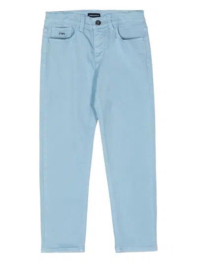 Emporio Armani Kids' Logo-plaque Jeans In Blue