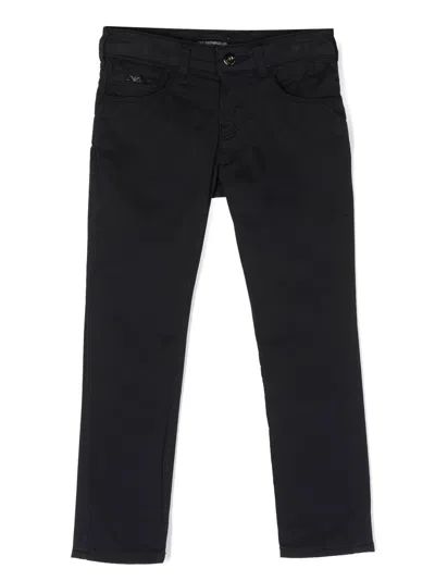 Emporio Armani Kids' Logo-plaque Jeans In Blue