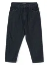 Emporio Armani Logo-plaque Jeans In Blue