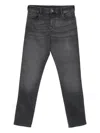 Emporio Armani Medium Waist Denim Jeans In Gray