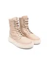 Emporio Armani Logo-plaque Leather Boots In Neutrals