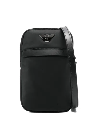 Emporio Armani Logo-plaque Messenger Bag In Black