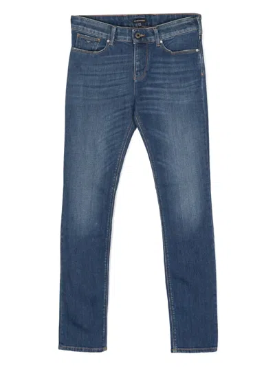 Emporio Armani Kids' Straight-leg Denim Jeans In Blue