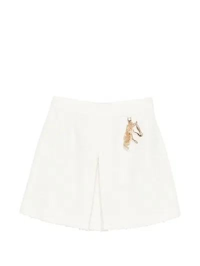Emporio Armani Capsule Pre Tweed Mini Skirt In White