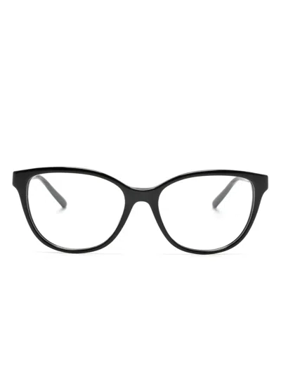 Emporio Armani Logo-plaque Oversize-frame Glasses In Black