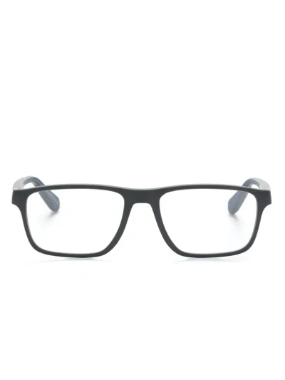 Emporio Armani Logo-plaque Rectangle-frame Glasses In Grey