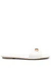 Emporio Armani Nappa-leather Sandals With Eagle Plate In White