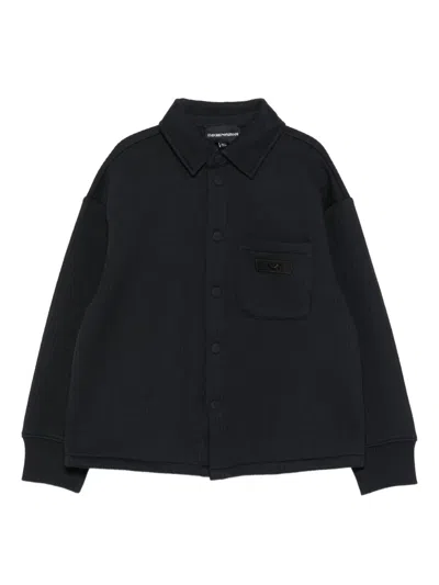 Emporio Armani Logo-plaque Shirt In Black