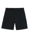Emporio Armani Elasticated Waistband Pleated Shorts In Blue