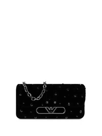 Emporio Armani Logo-plaque Shoulder Bag In Schwarz