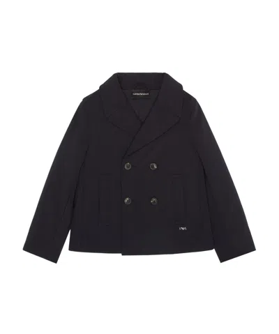 Emporio Armani Logo-plaque Single-breasted Blazer In Black