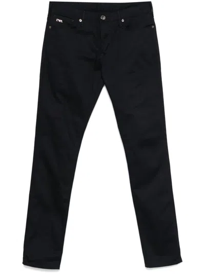EMPORIO ARMANI LOGO-PLAQUE SLIM-FIT JEANS