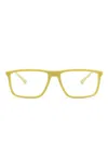 Emporio Armani Logo-plaque Square-frame Glasses In 绿色