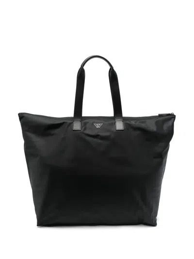 Emporio Armani Logo-plaque Tote Bag In Black