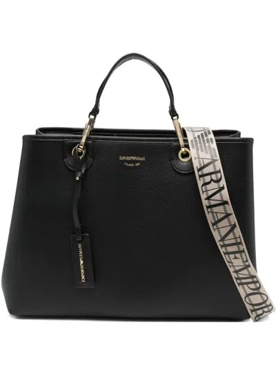 Emporio Armani Logo-plaque Tote Bag In Black
