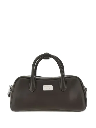 Emporio Armani Logo-plaque Tote Bag In Brown