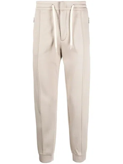 Emporio Armani Logo-plaque Track Pants In Beige