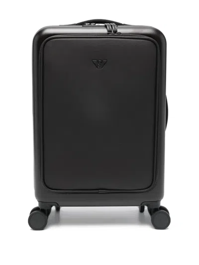 Emporio Armani Logo-plaque Trolley In Black