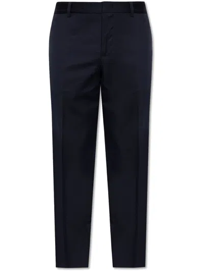 Emporio Armani Logo-plaque Trousers In Blue