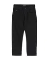 Emporio Armani Logo-plaque Twill Chinos In Black