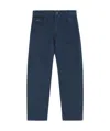 Emporio Armani Logo-plaque Twill Chinos In Blue