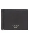 Emporio Armani Logo Plaque Wallet In Black