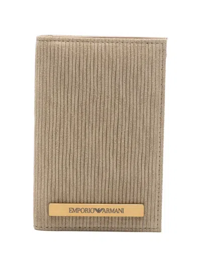 Emporio Armani Logo-plaque Wallet In Neutral