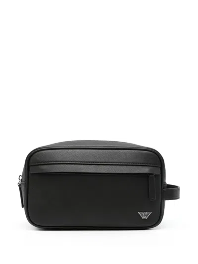 Emporio Armani Sustainable Collection Wash Bag In Black