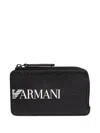 Emporio Armani Logo-plaque Zip-around Cardholder In Black