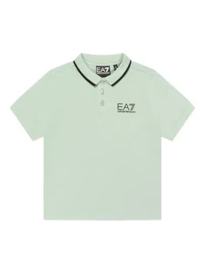 Emporio Armani Kids' Logo Polo Shirt In Green