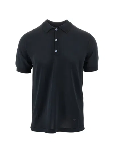 Emporio Armani Logo Polo Shirt In Black