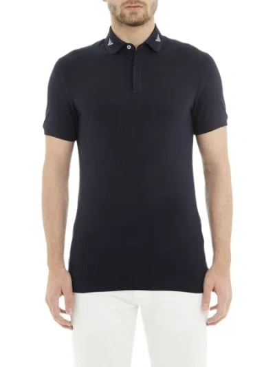 Emporio Armani Logo Polo Shirt In Black
