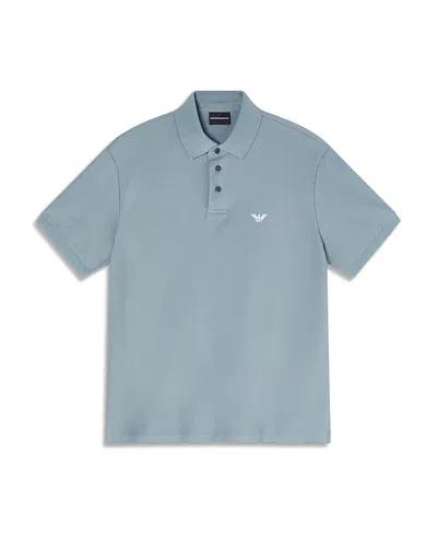 Emporio Armani Logo Polo Shirt In Blue